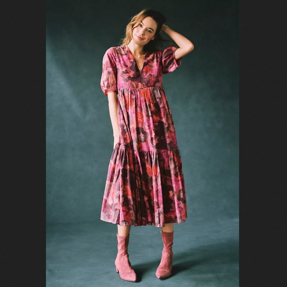 Samant Chauhan Clemencia Tiered Maxi Dress 1X